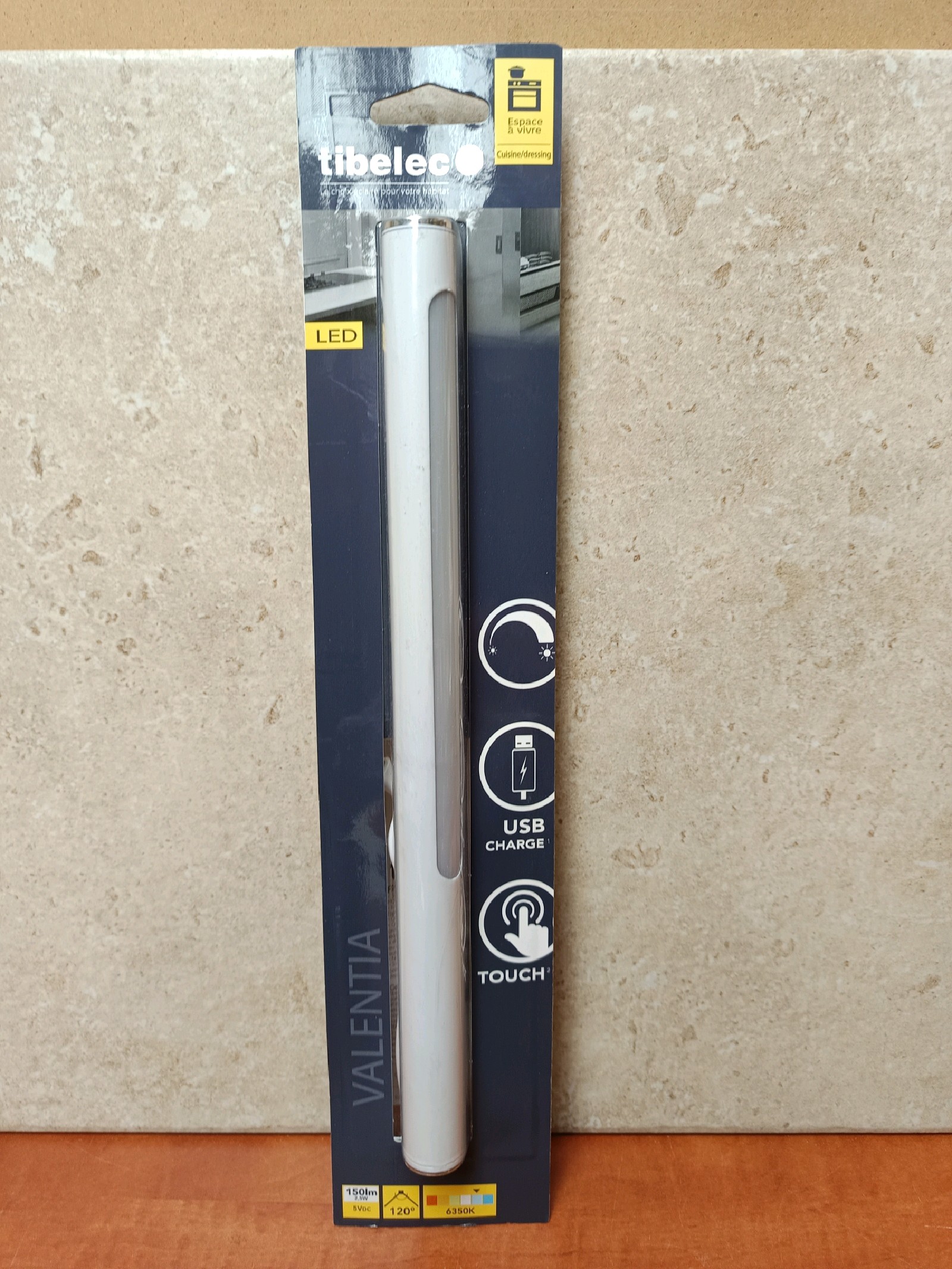 Tibelec VALENTIA – Lampe LED rechargeable USB à commande tactile