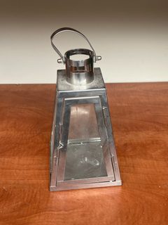 Lanterne décorative en métal et verre avec anse
