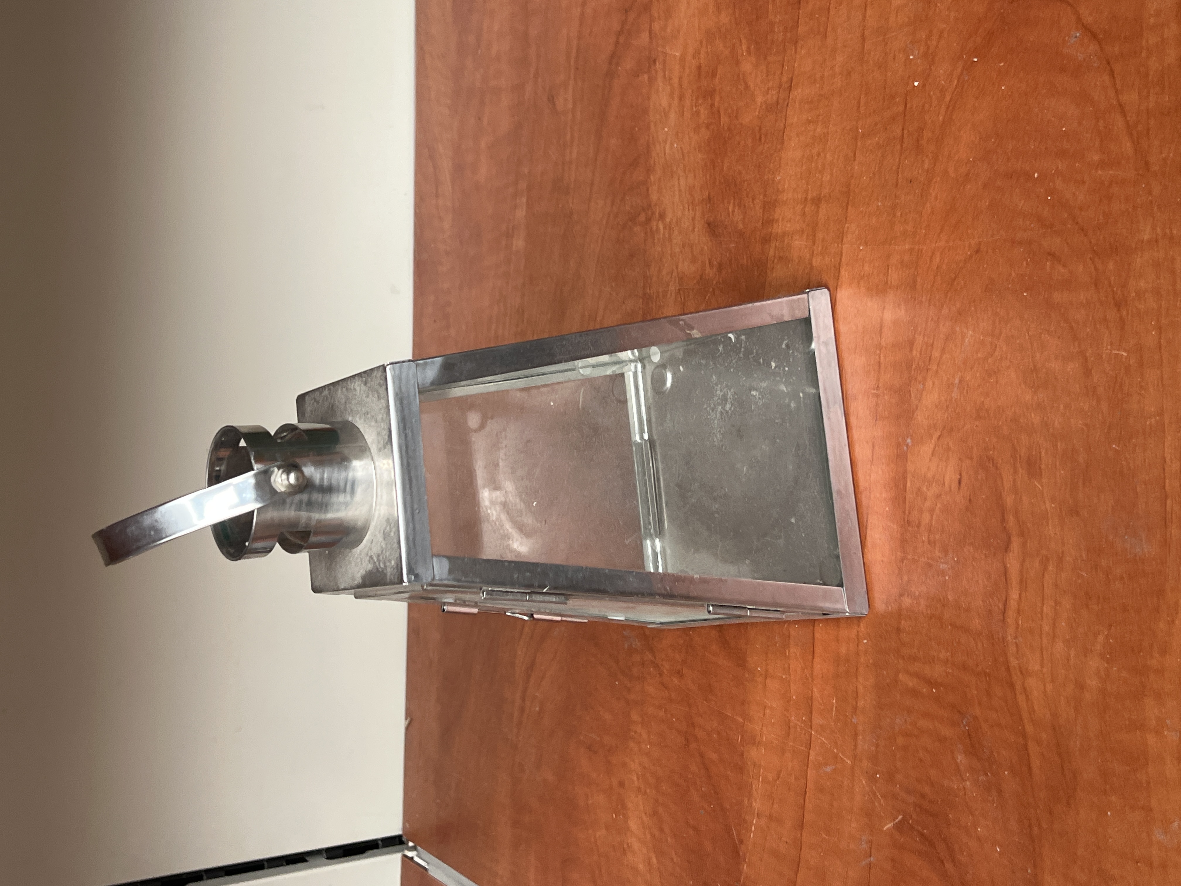 Lanterne décorative en métal et verre avec anse — photo 2