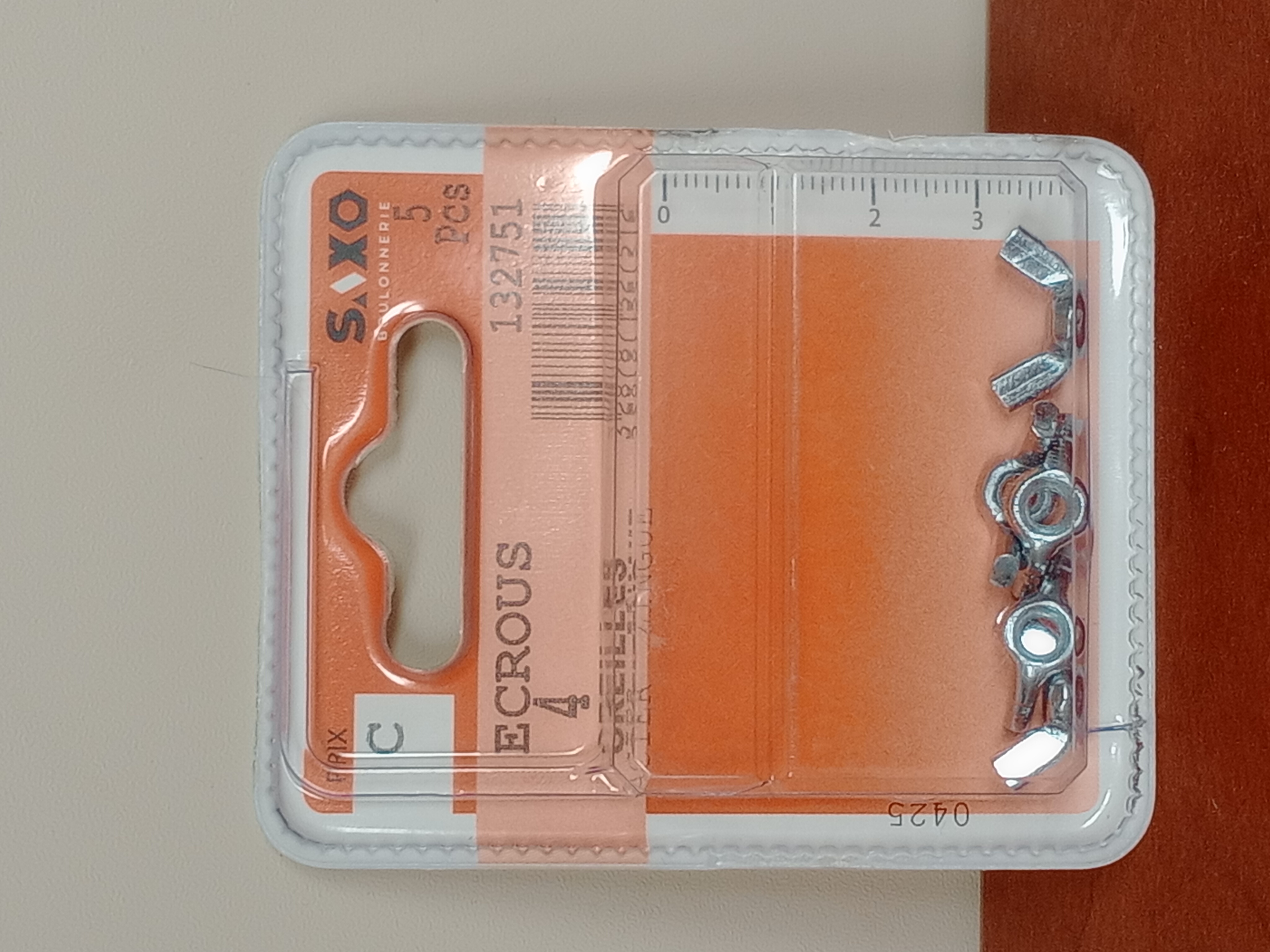 Écrous oreilles acier zingué Ø4 mm lot de 5 Saxo