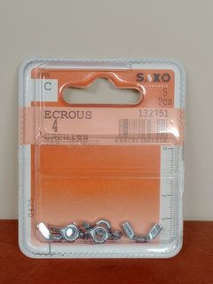 Écrous oreilles acier zingué Ø4 mm lot de 5 Saxo