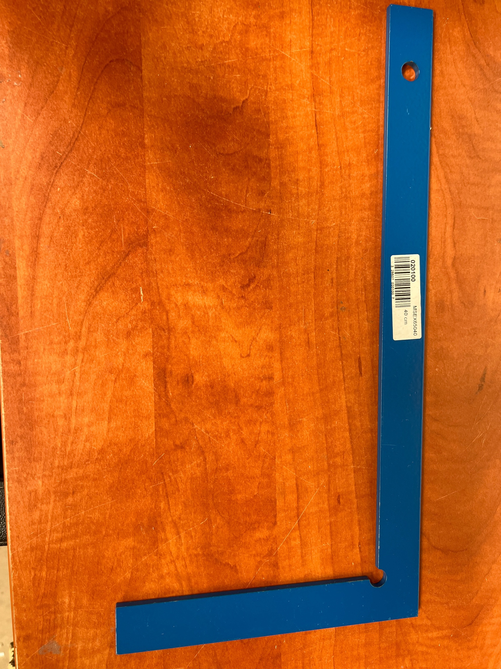 Équerre de menuisier en aluminium bleue