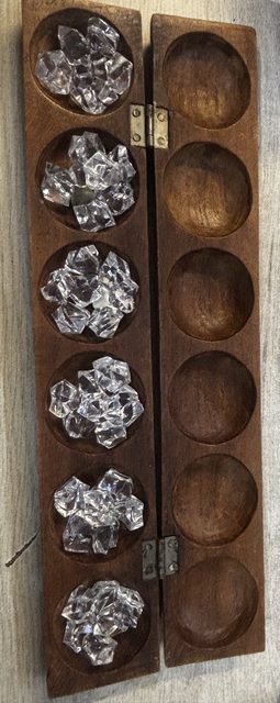 Plateau de jeu Mancala pliable en bois sculpté