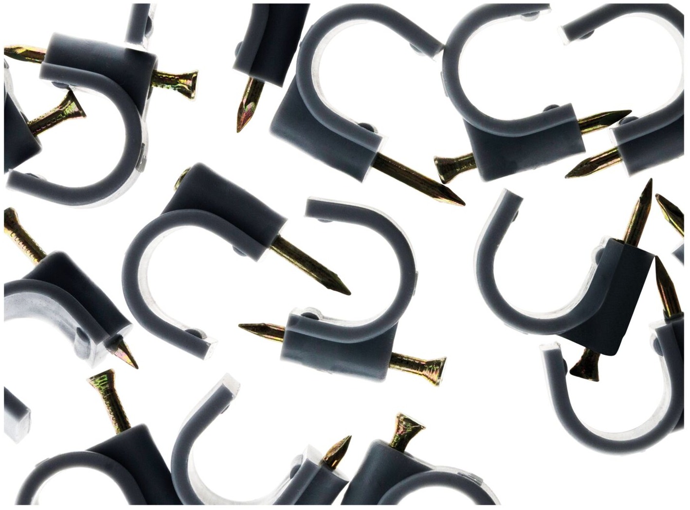 Zenitech lot de 20 attaches plastiques Ø 20 mm gris avec clou béton