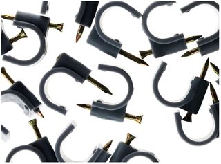 Zenitech lot de 20 attaches plastiques Ø 20 mm gris avec clou béton