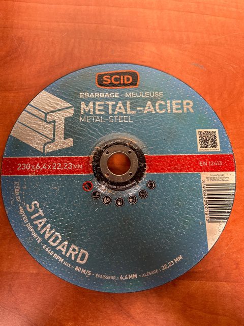 SCID Standard disque d’ébarbage métal-acier 230 x 6,4 x 22,23 mm (EN12413)