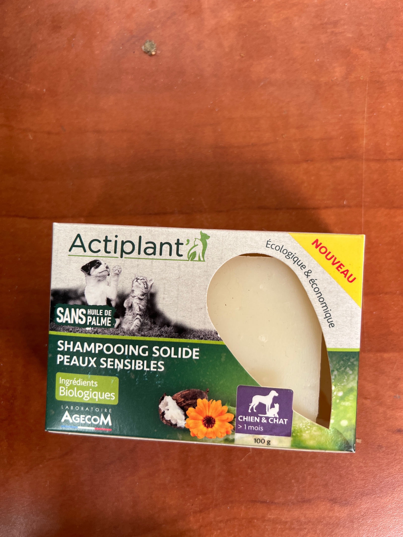 Actiplant' Shampooing solide peaux sensibles chien & chat 100 g