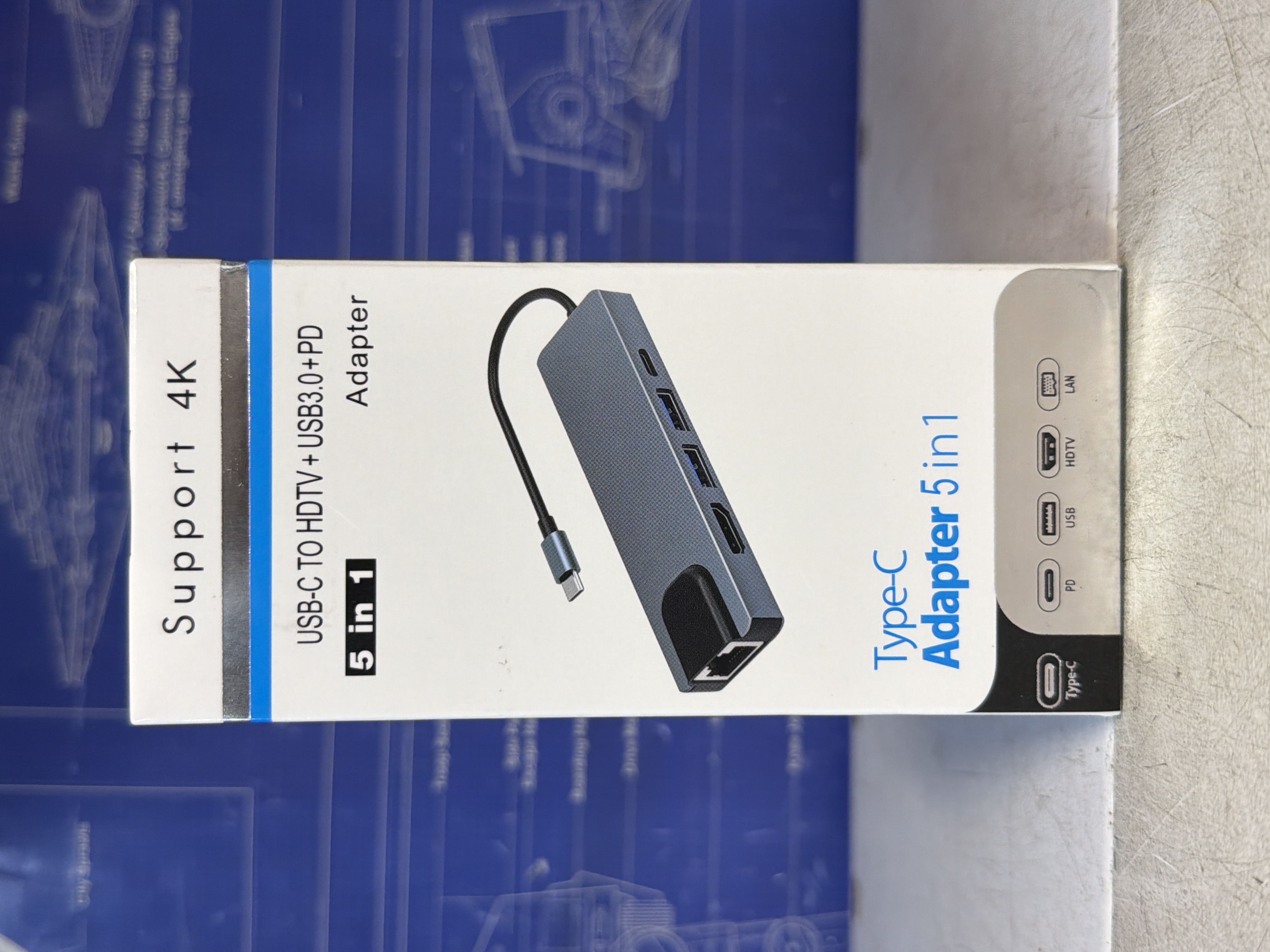 Hub USB-C 5 en 1 BYL-2007 HDMI RJ45 PD 4K