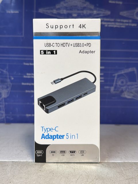 Hub USB-C 5 en 1 BYL-2007 HDMI RJ45 PD 4K