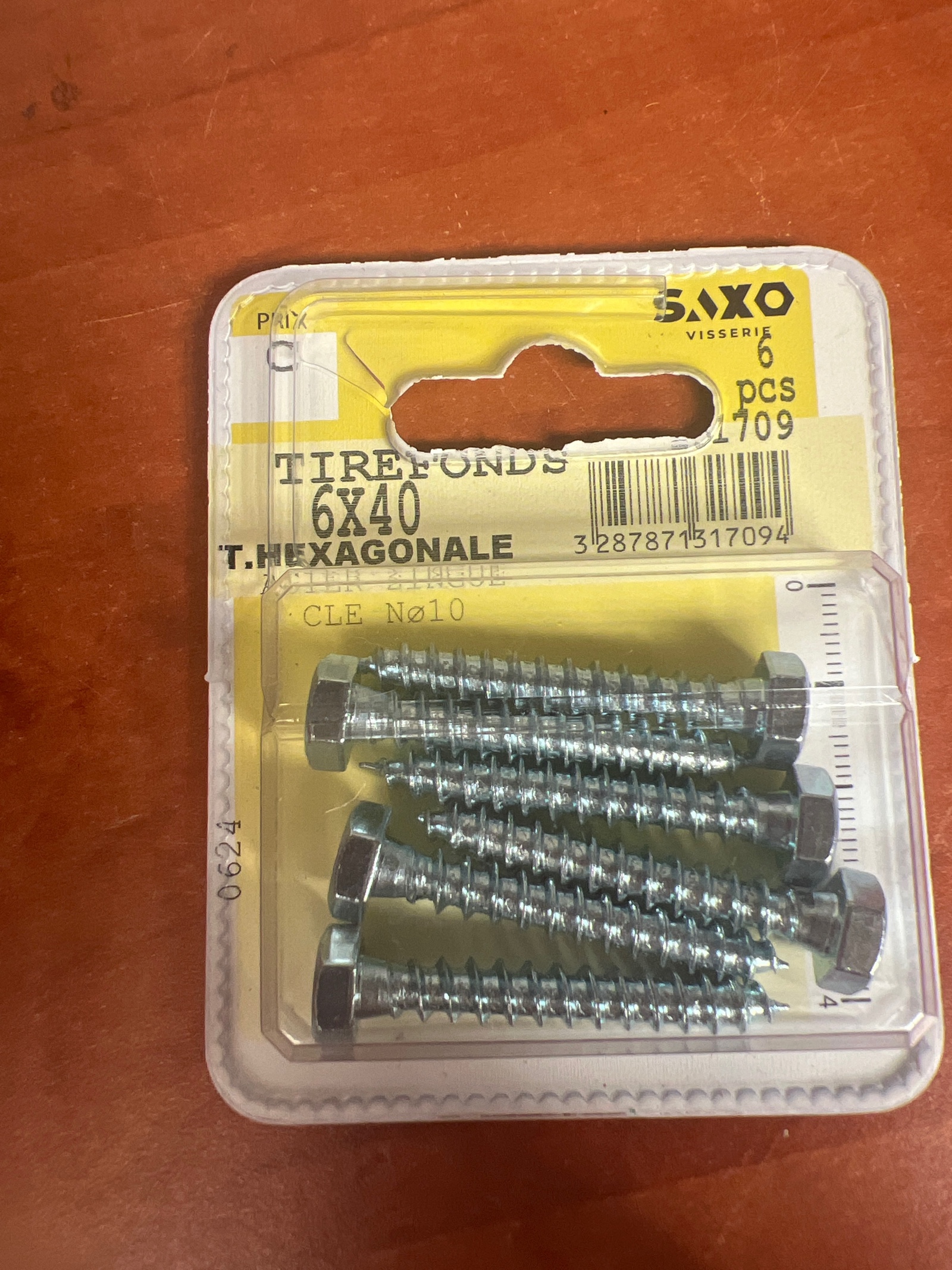SAXO Tire-fonds 6x40 tête hexagonale (x6)