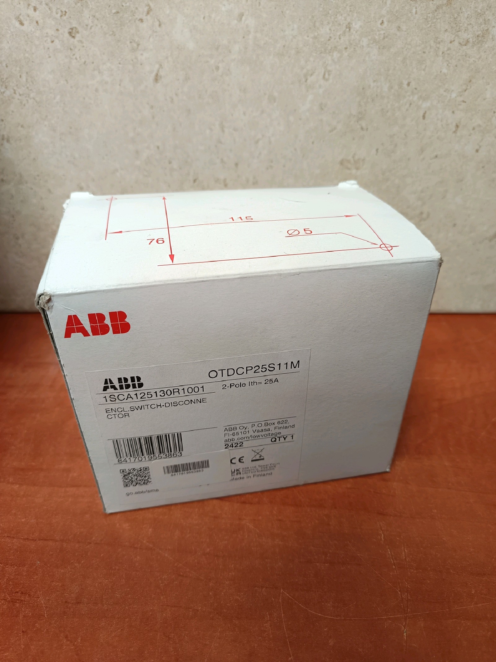 ABB OTDCP25S11M interrupteur-sectionneur 2 pôles 25 A (en coffret)