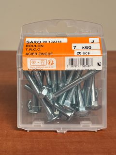 SAXO Boulons T.R.C.C. acier zingué 7 x 60 (boîte de 20)