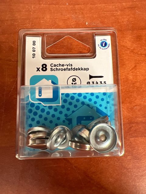 Cache-vis Ø15 mm x8 (pour vis Ø 3–3,5 mm)