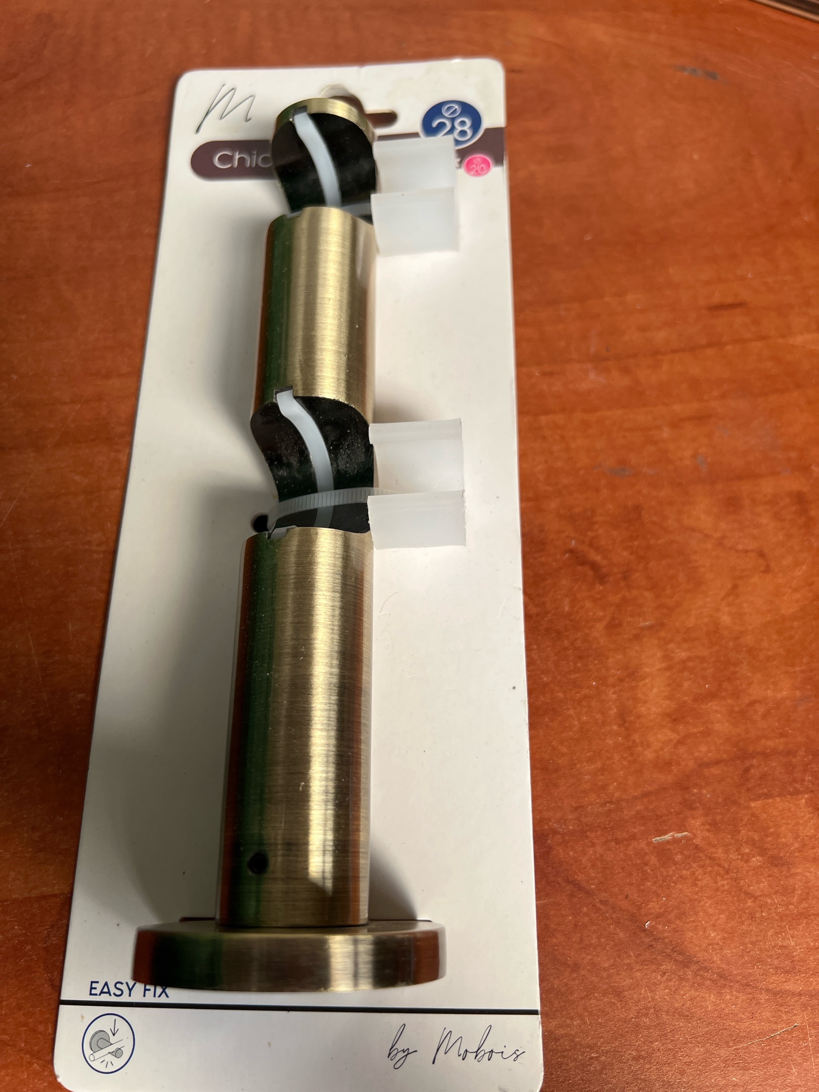 Support double de tringle à rideau Ø28 mm - laiton brossé - Easy Fix