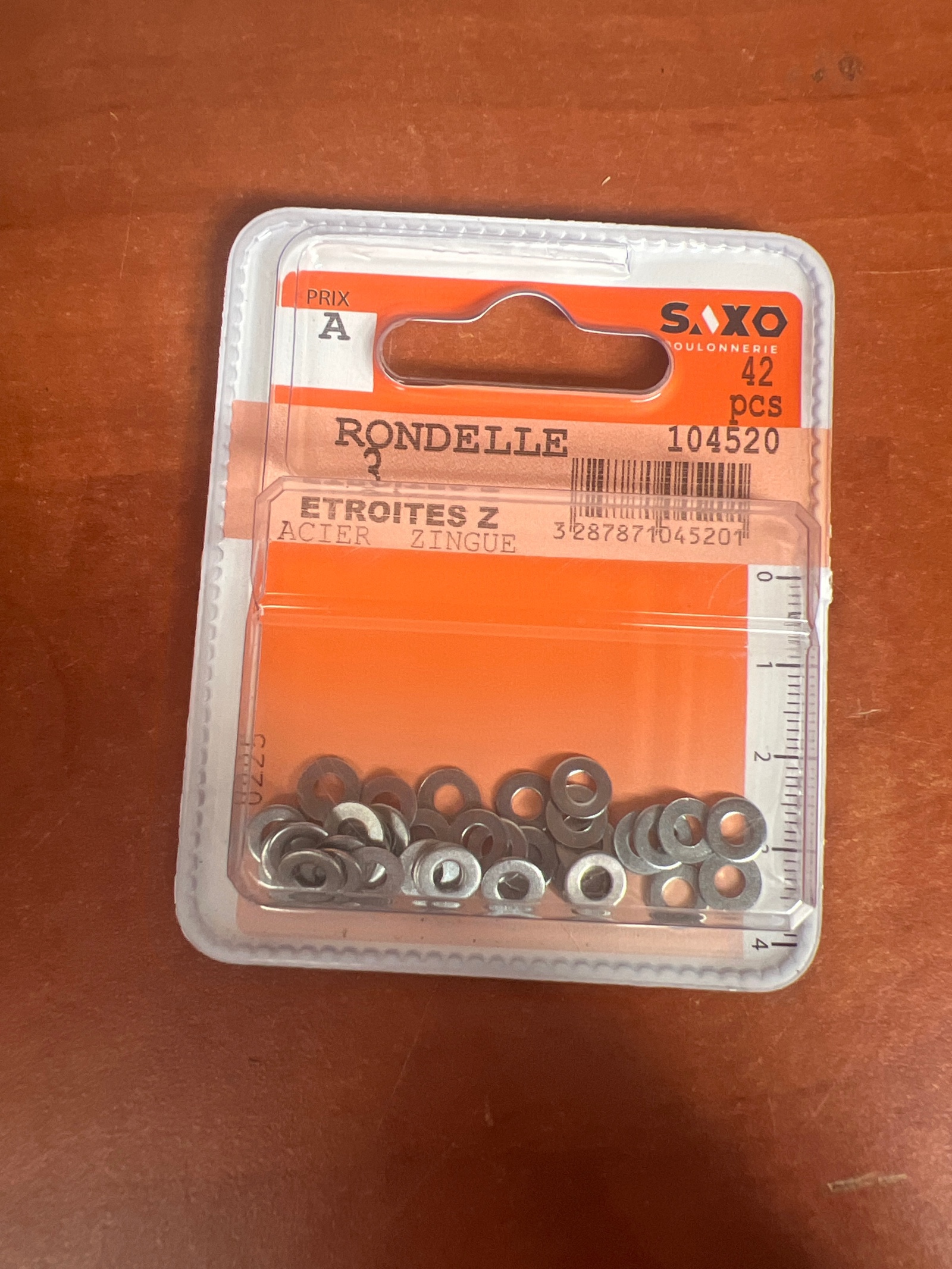 Saxo 104520 Rondelles étroites Z en acier zingué - 42 pcs