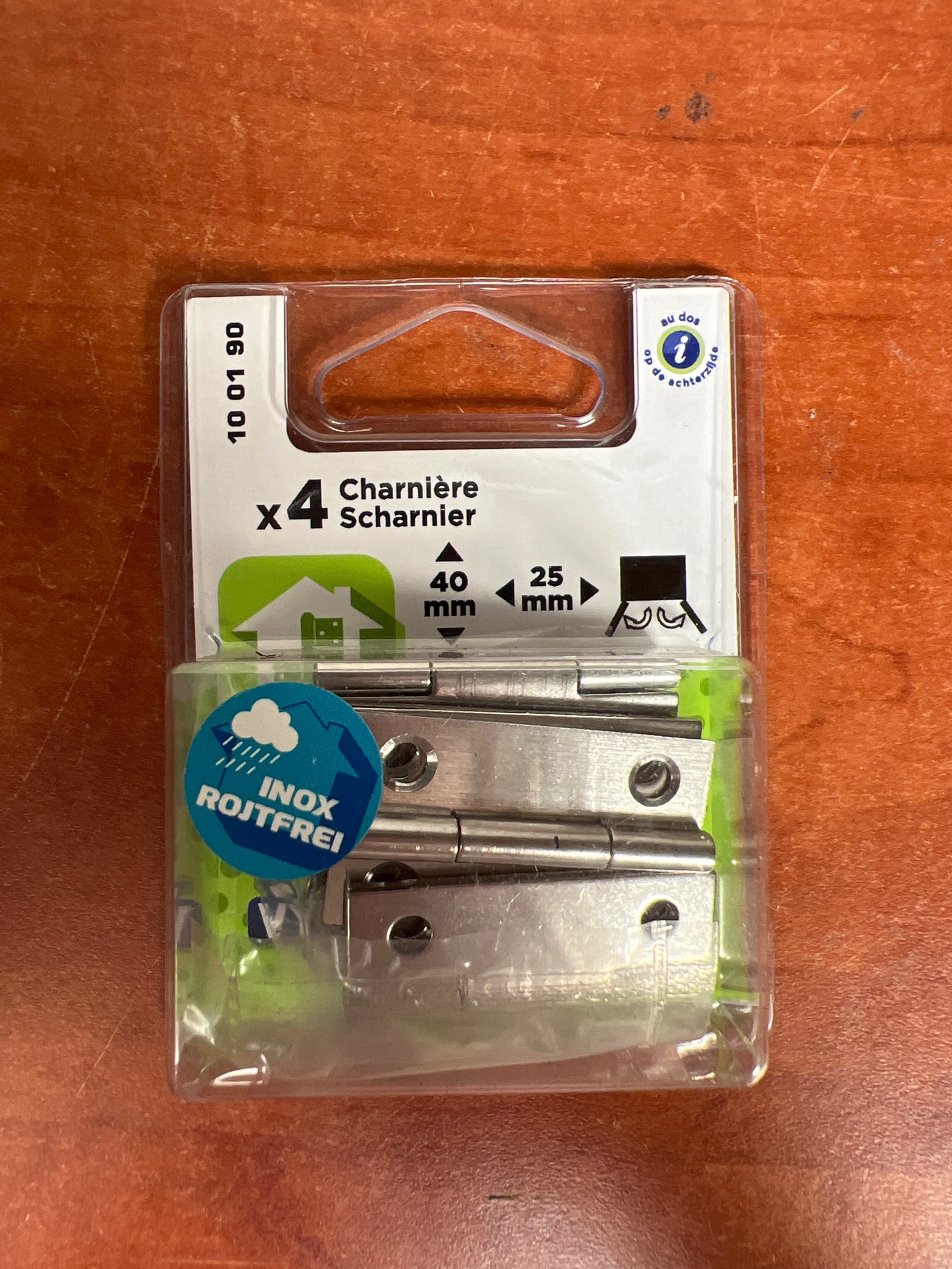 Charnières inox 40 x 25 mm (x4)