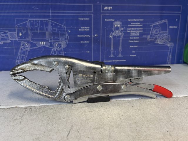 Pince étau Wurth à crémaillère avec mors courbes