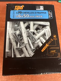 Spit 549913 chevilles à frapper inox 6 x 50 mm - boîte de 70