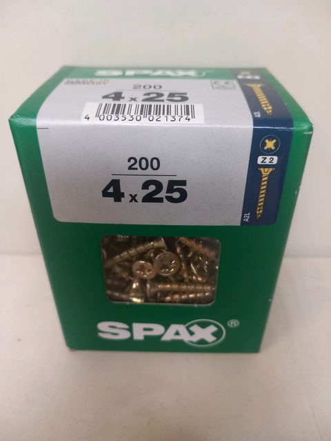 SPAX – Vis 4 x 25 mm (boîte de 200)