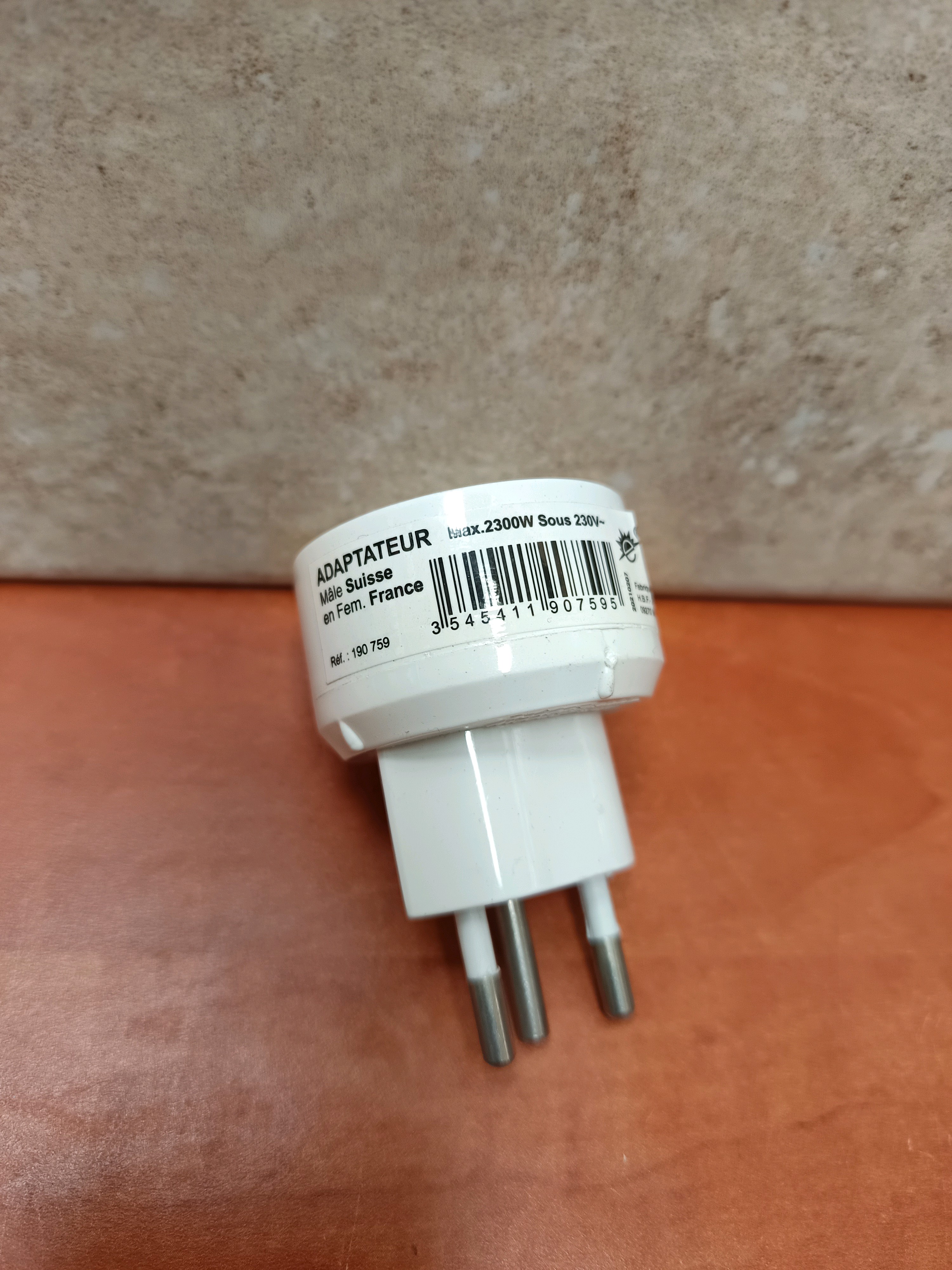 Adaptateur de prise secteur 230V 2300W (blanc)
