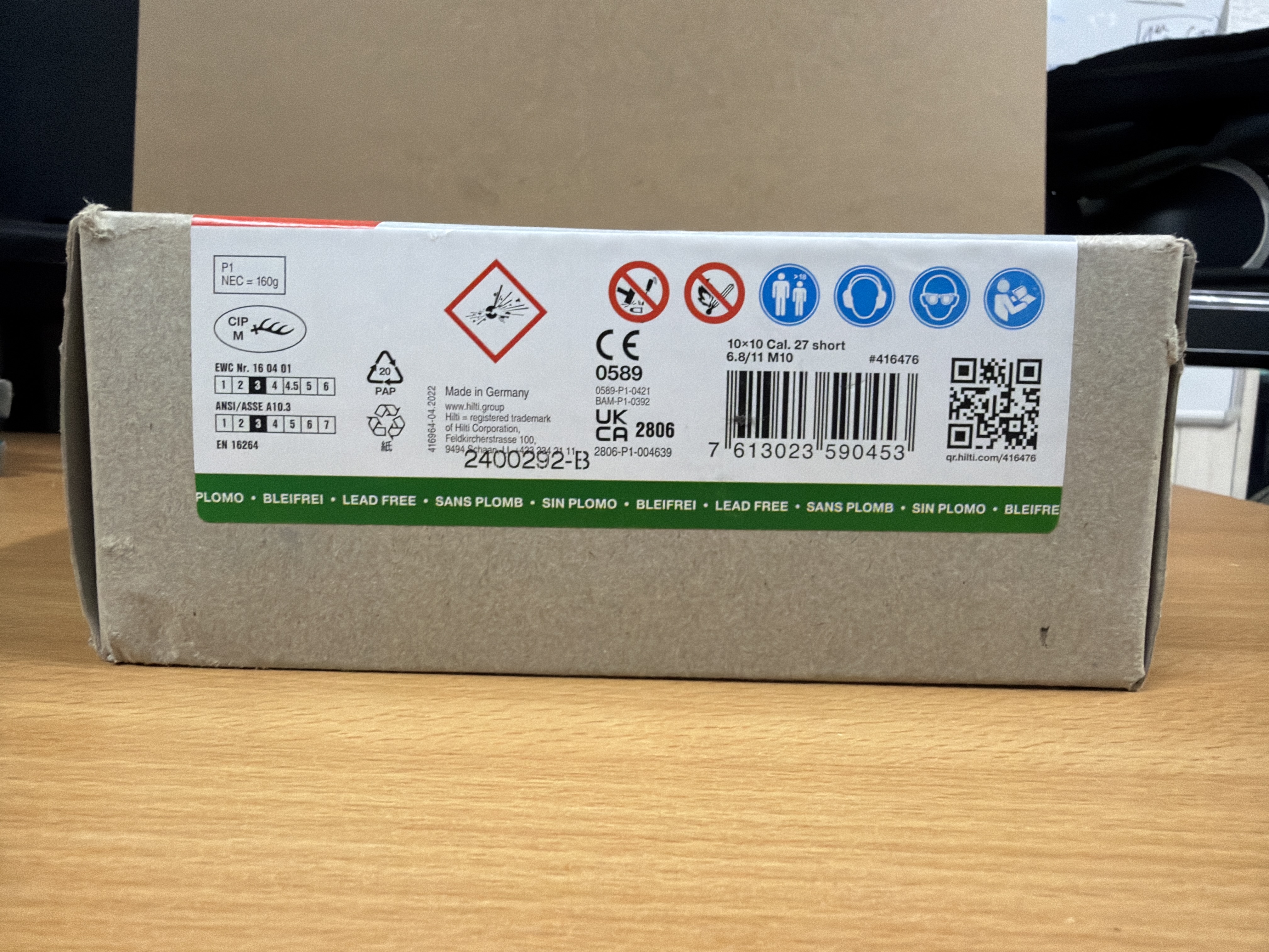 Hilti DX Cartridge 6.8/11 M10 Bulk Cal.27 short 1000 pcs #416476 — photo 2