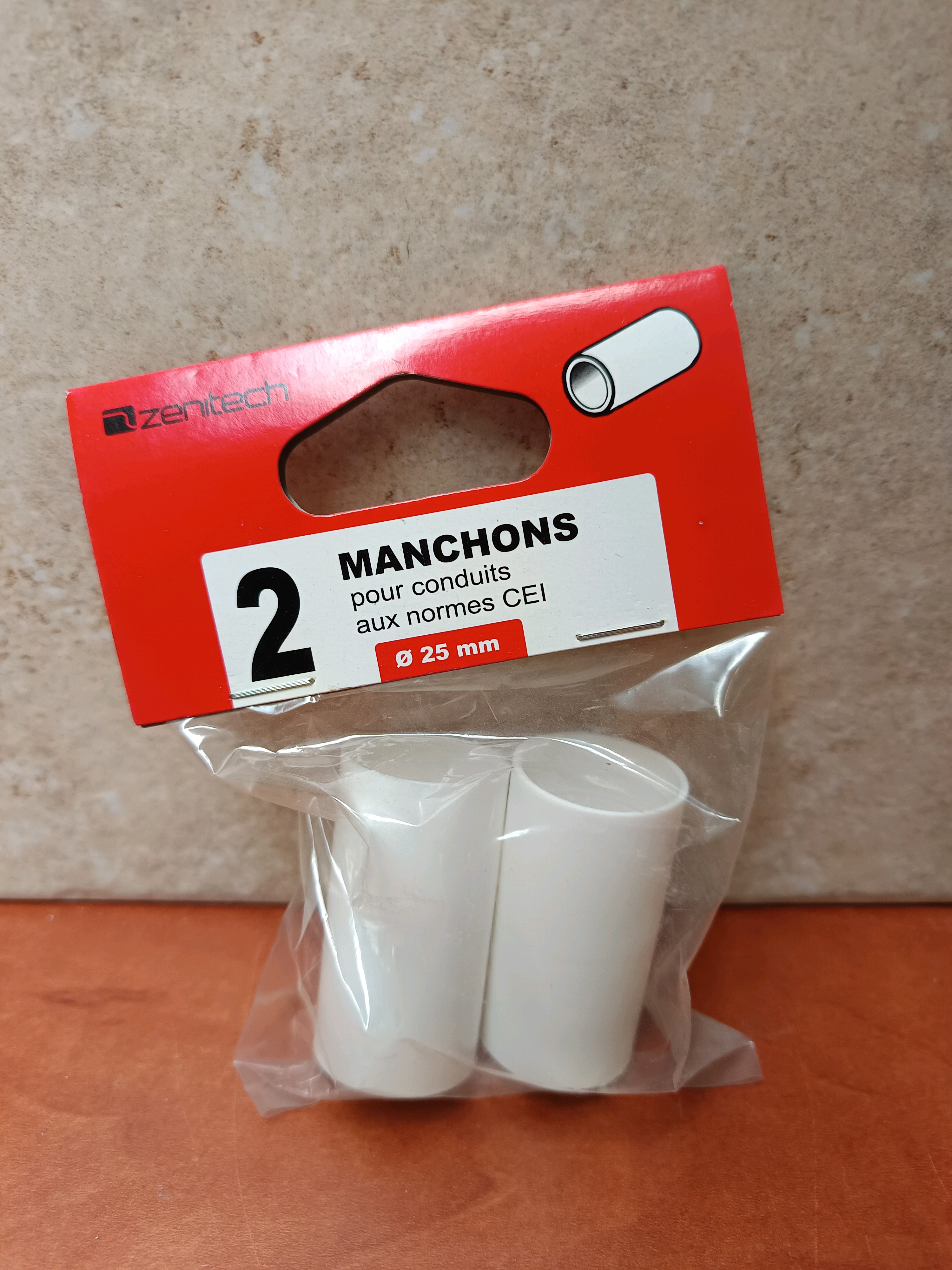 Zenitech manchons pour conduits Ø 25 mm (x2) - normes CEI