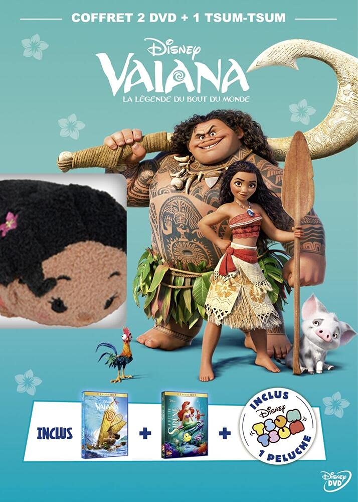 Vaiana, La Légende Du Bout Du Monde + La Petite Sirène - + 1 Peluche Tsum Tsum De Vaiana