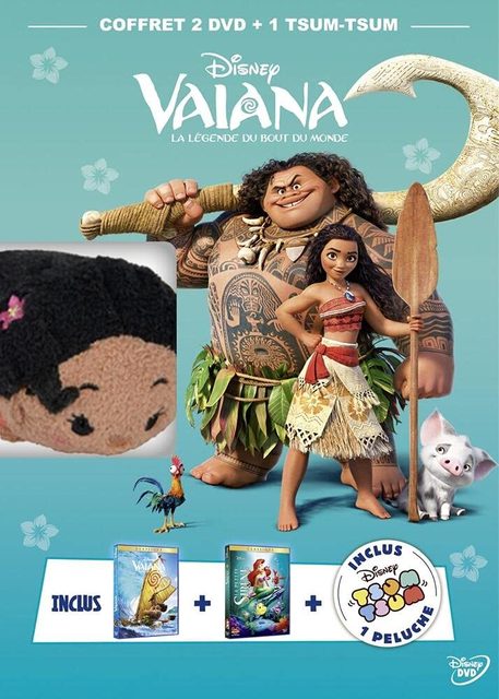 Vaiana, La Légende Du Bout Du Monde + La Petite Sirène - + 1 Peluche Tsum Tsum De Vaiana