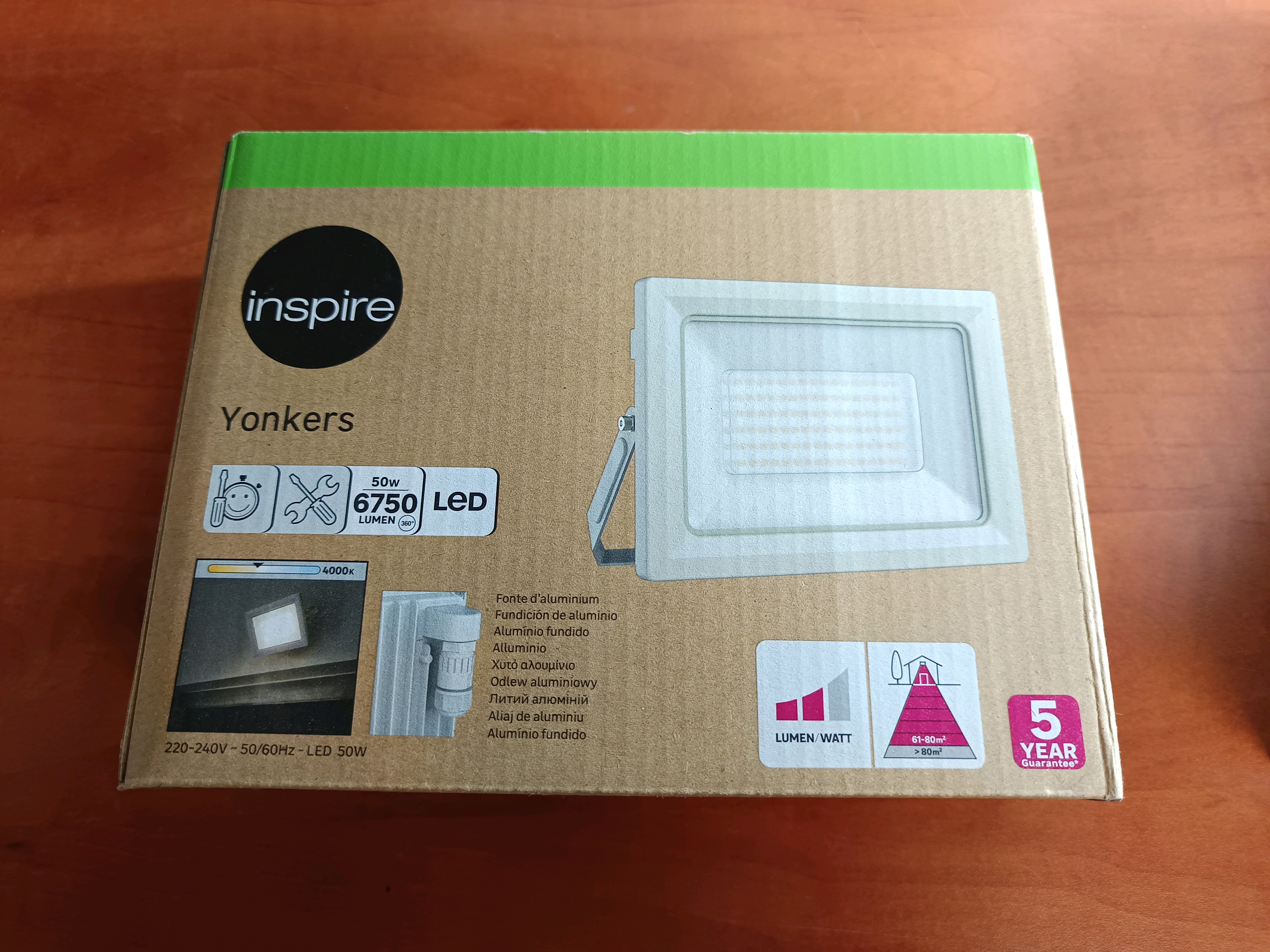 Inspire Yonkers — Projecteur LED 50W, 6750 lm (blanc)