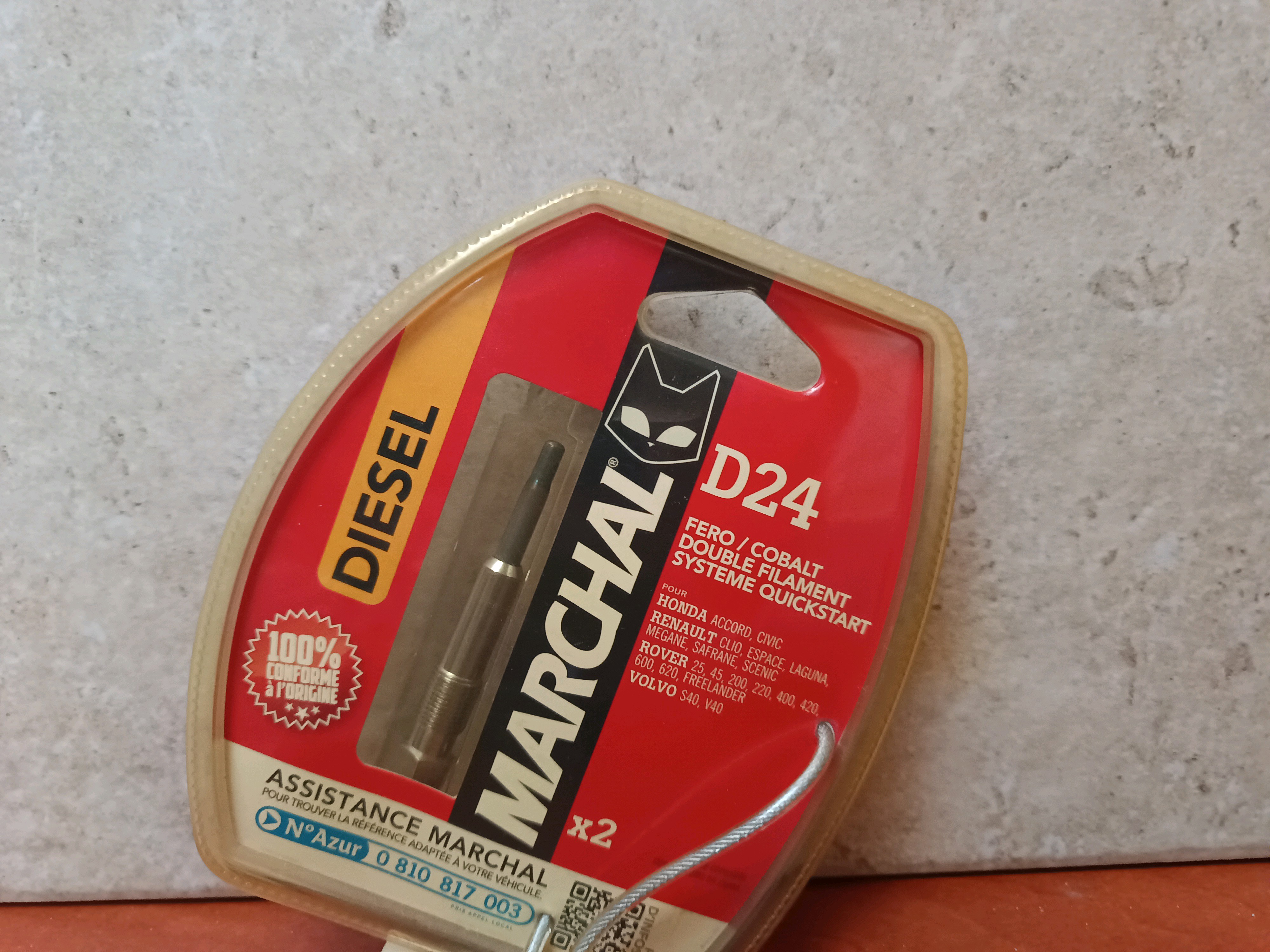 Bougie de préchauffage Marchal D24 pour diesel