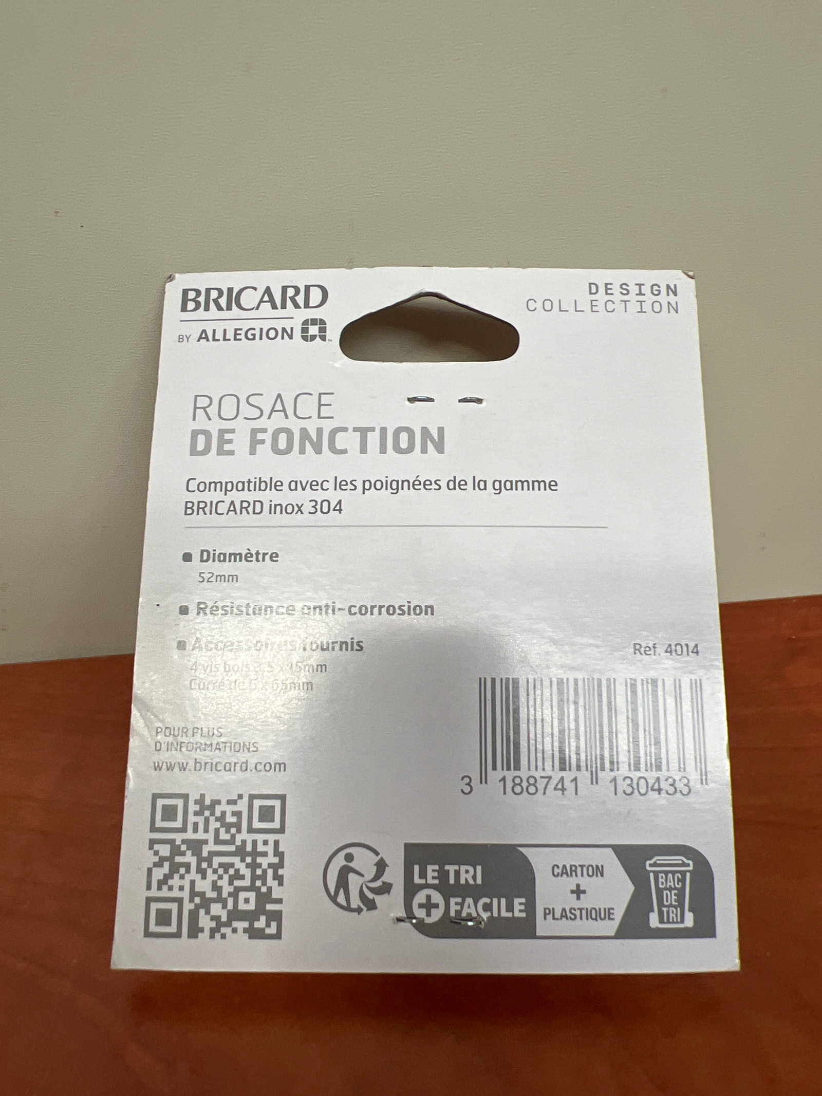Bricard Rosace de fonction Inox 304 finition satinée – porte salle de bain/toilettes — photo 2