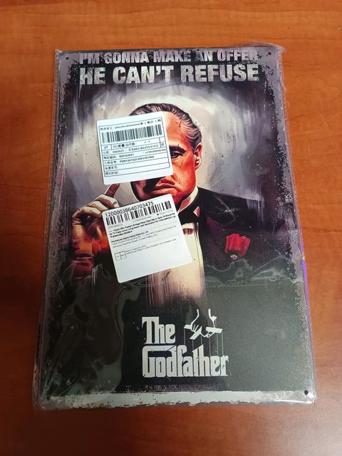 Plaque métallique The Godfather "I'm gonna make an offer he can't refuse"
