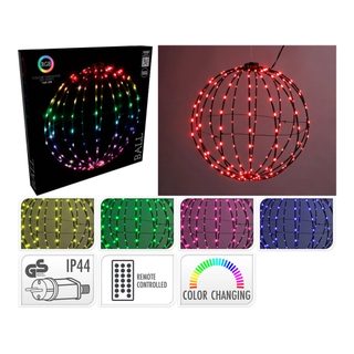 Boule lumineuse métal pliable RGB 168 LED Ø40 cm