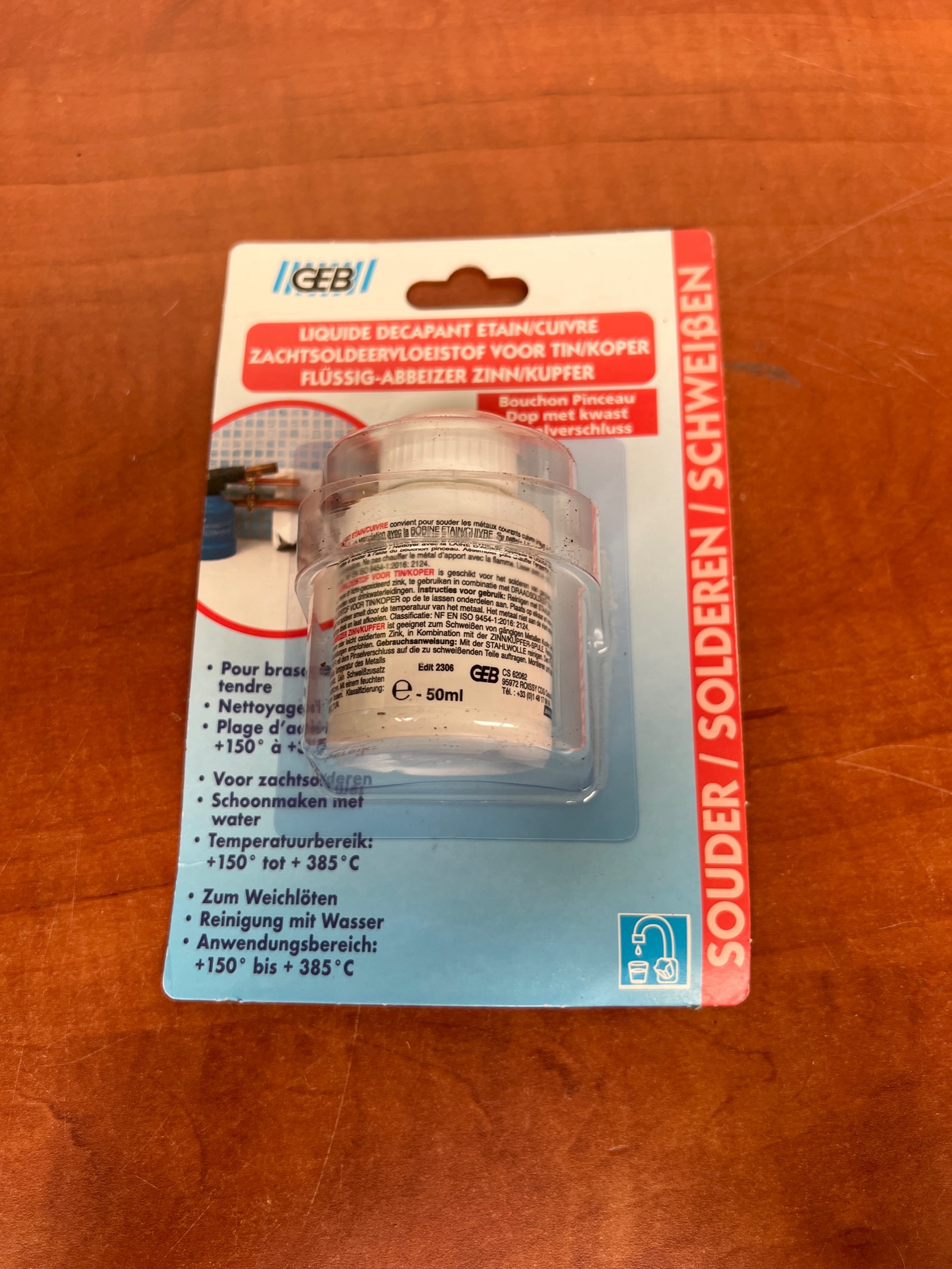 GEB Liquide décapant étain/cuivre 50 ml