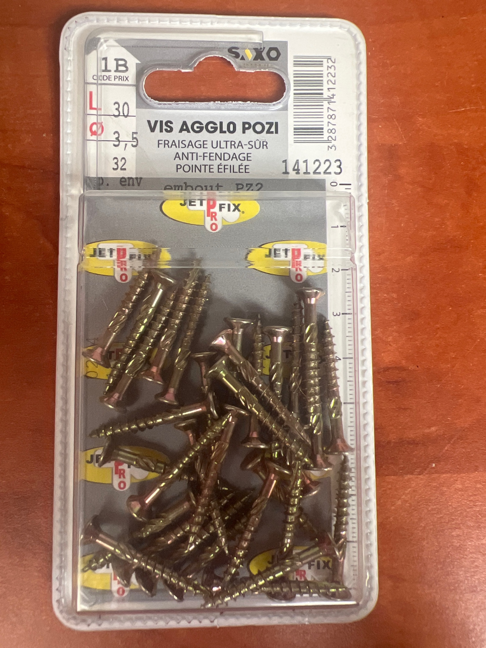 Saxo Jet Fix vis agglo Pozi 3.5 x 30 mm (PZ2), boîte de 32