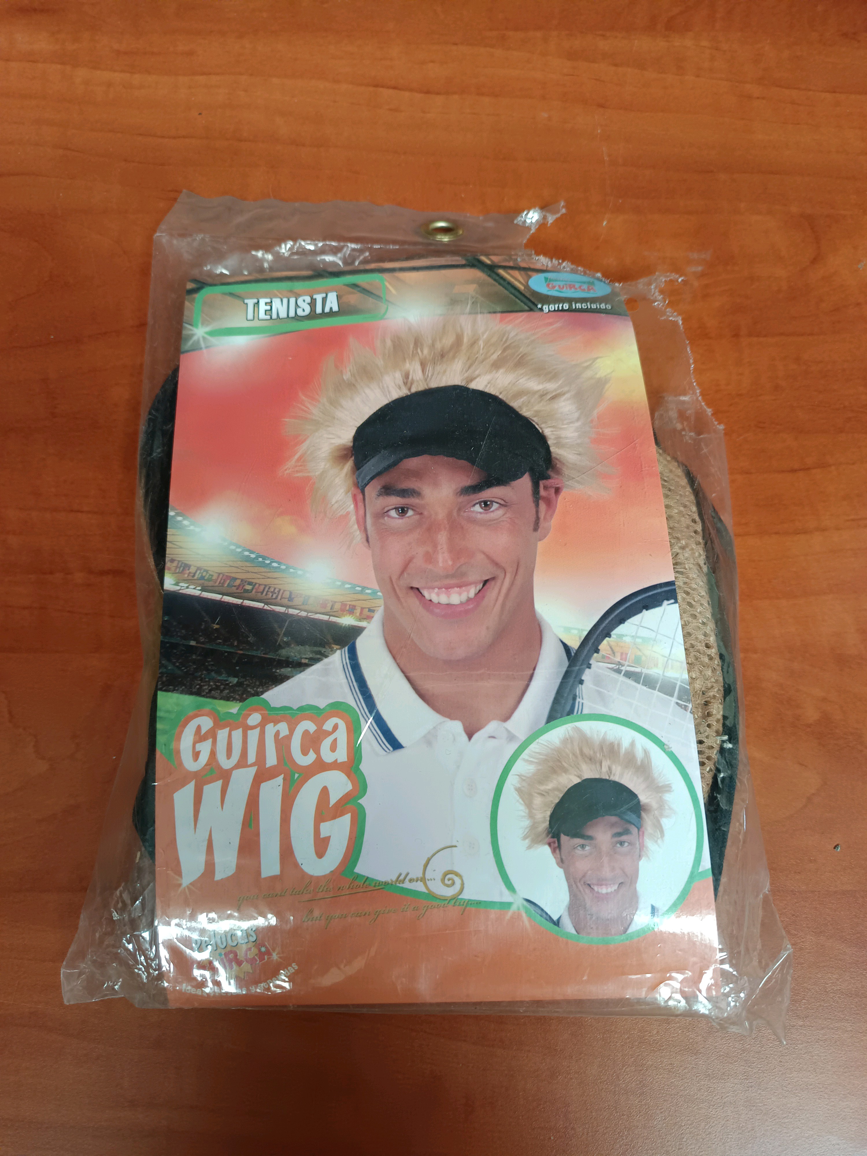 Guirca Tenista Wig – Perruque de tennisman avec visière