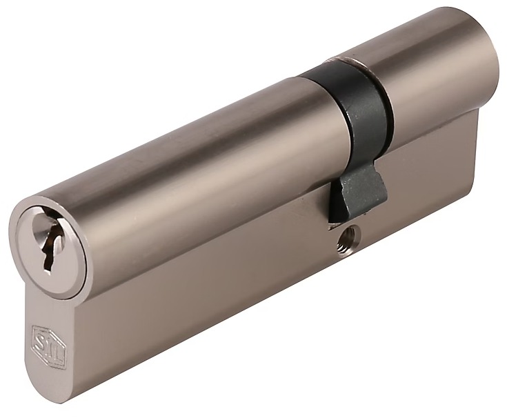 Cylindre laiton nickel satiné Smith & Locke 30 x 60 mm