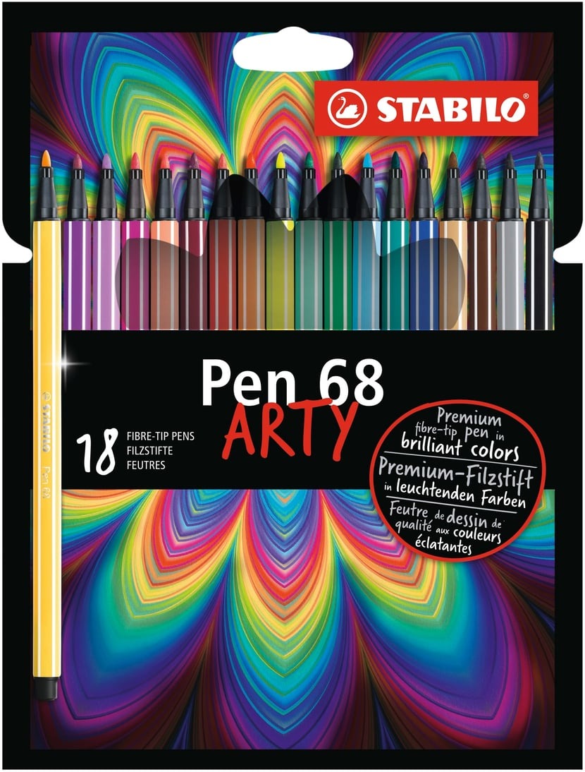 Feutres STABILO Pen 68 ARTY étui 18 couleurs