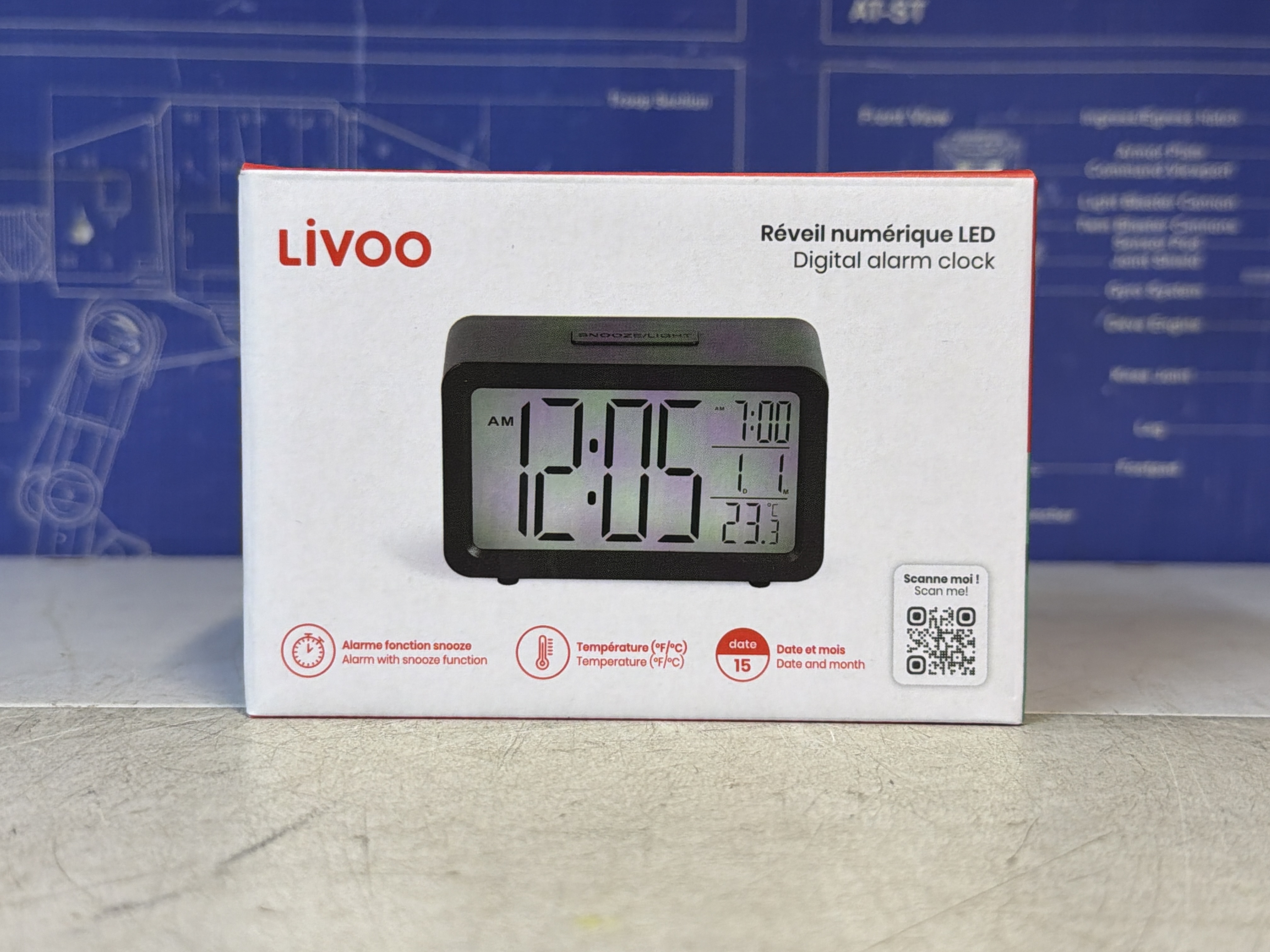 Réveil numérique LED Livoo RV152N