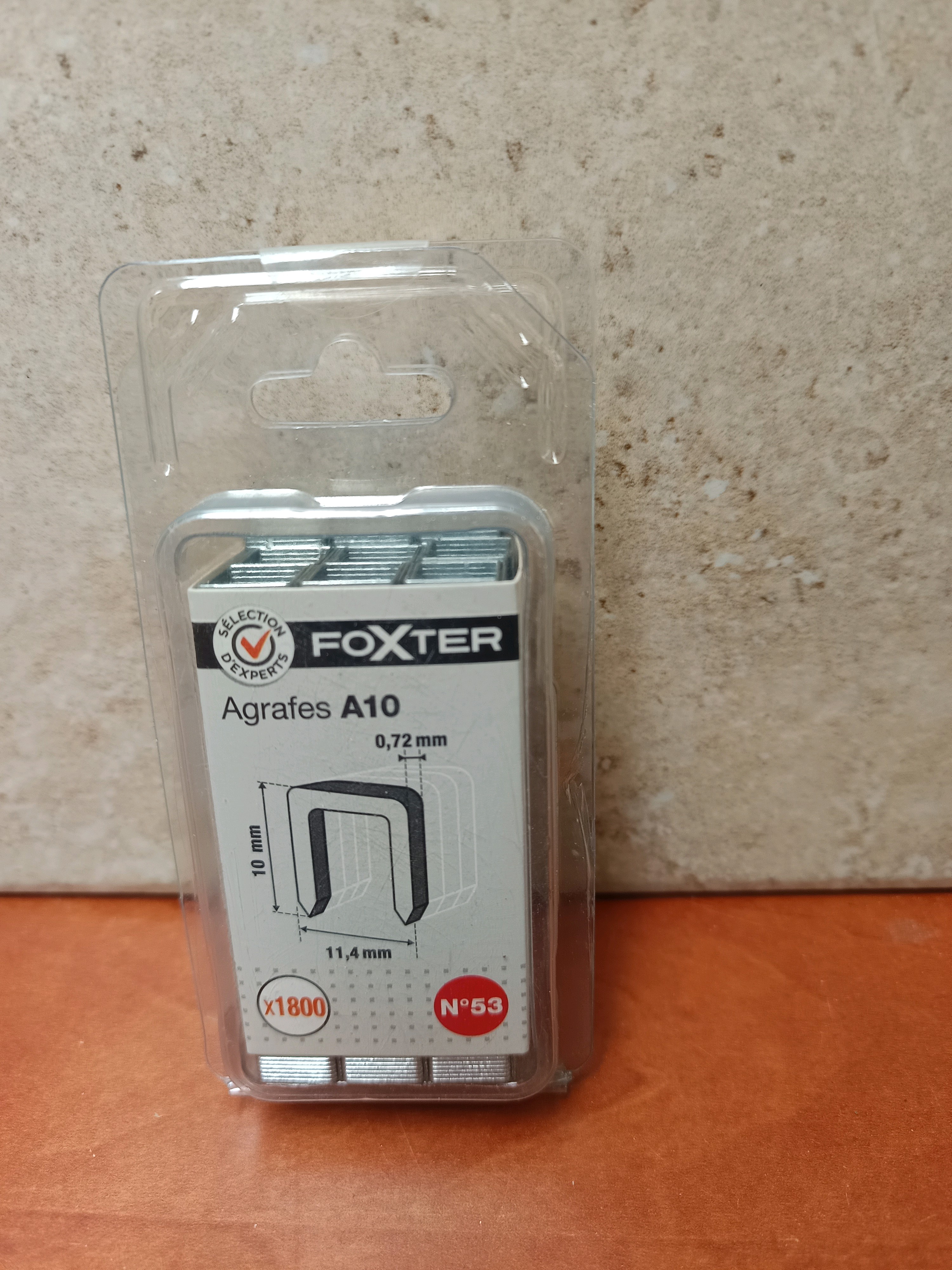 FOXTER Agrafes A10 N°53 (10 mm x 11,4 mm, 0,72 mm)