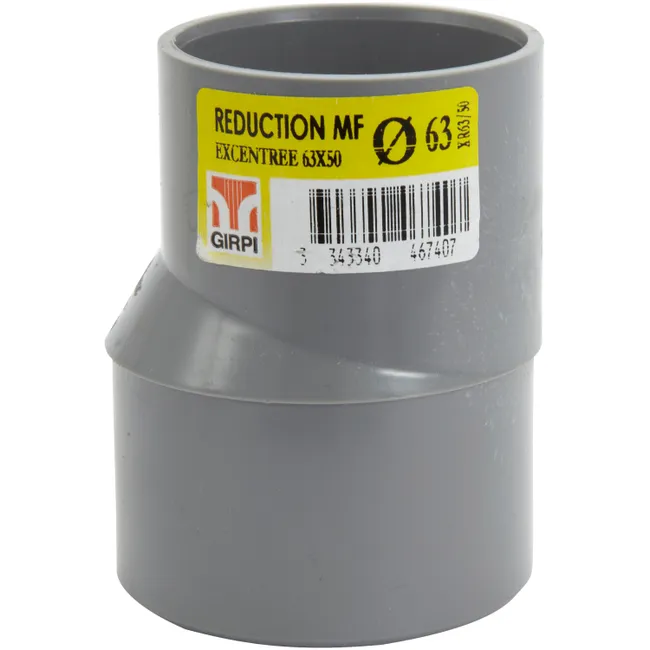 GIRPI réduction excentrée mâle femelle PVC 63/50 mm