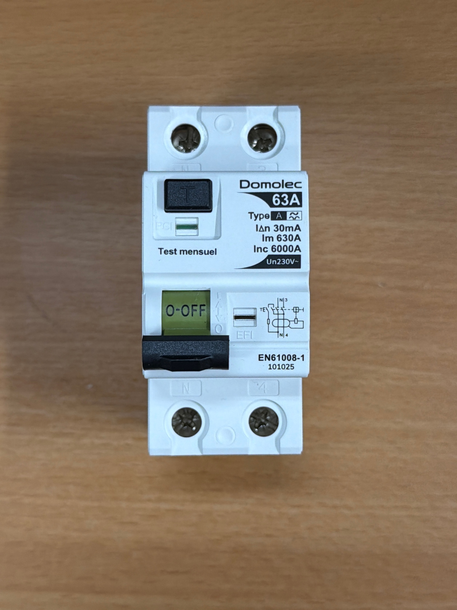 Domolec interrupteur différentiel 63A Type A 30mA 2P 230V