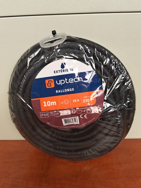 Uptech rallonge extérieure 10 m 2 prises IP44 16 A