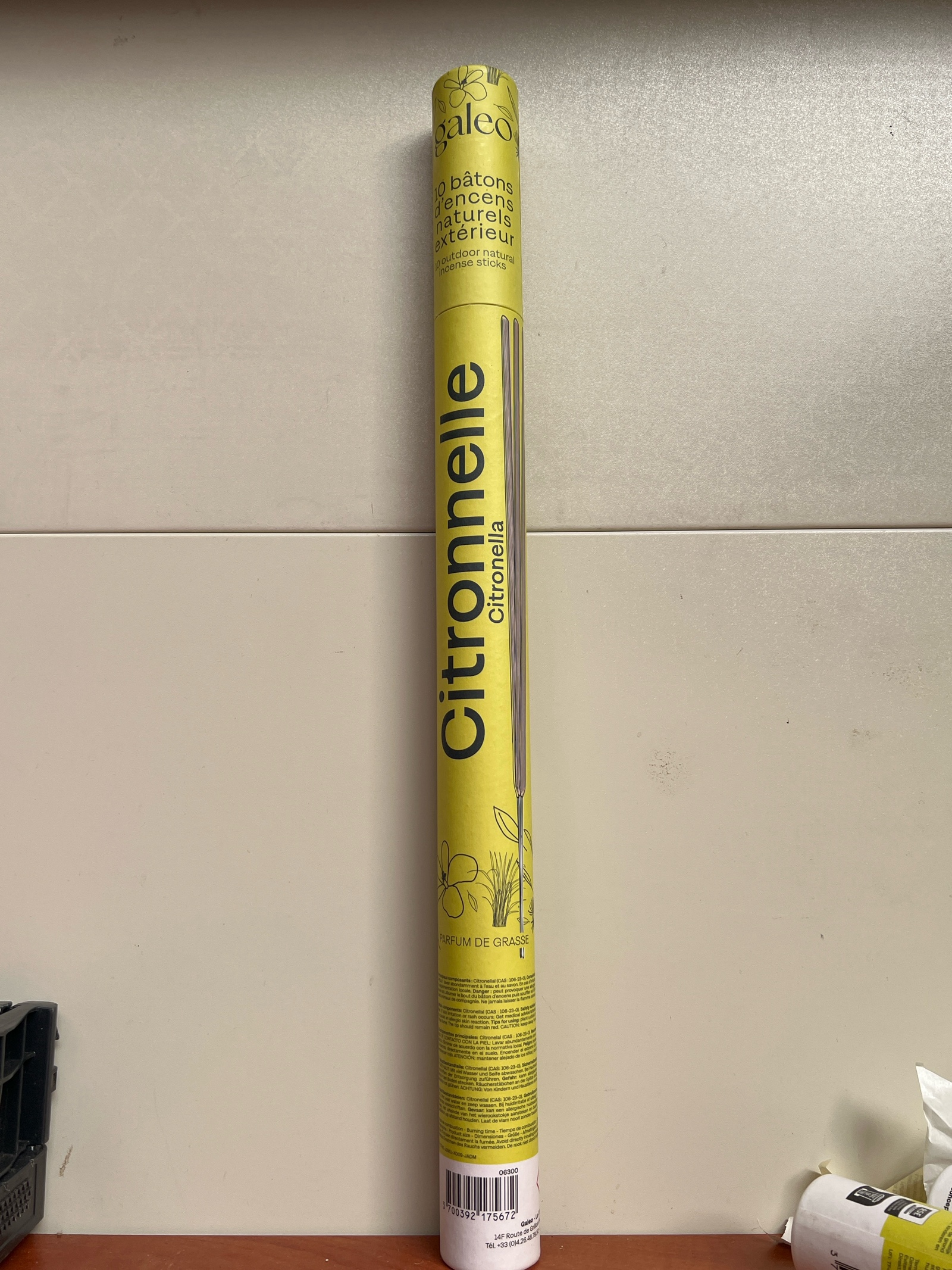 Galeo Bâtons d'encens Citronnelle pour extérieur