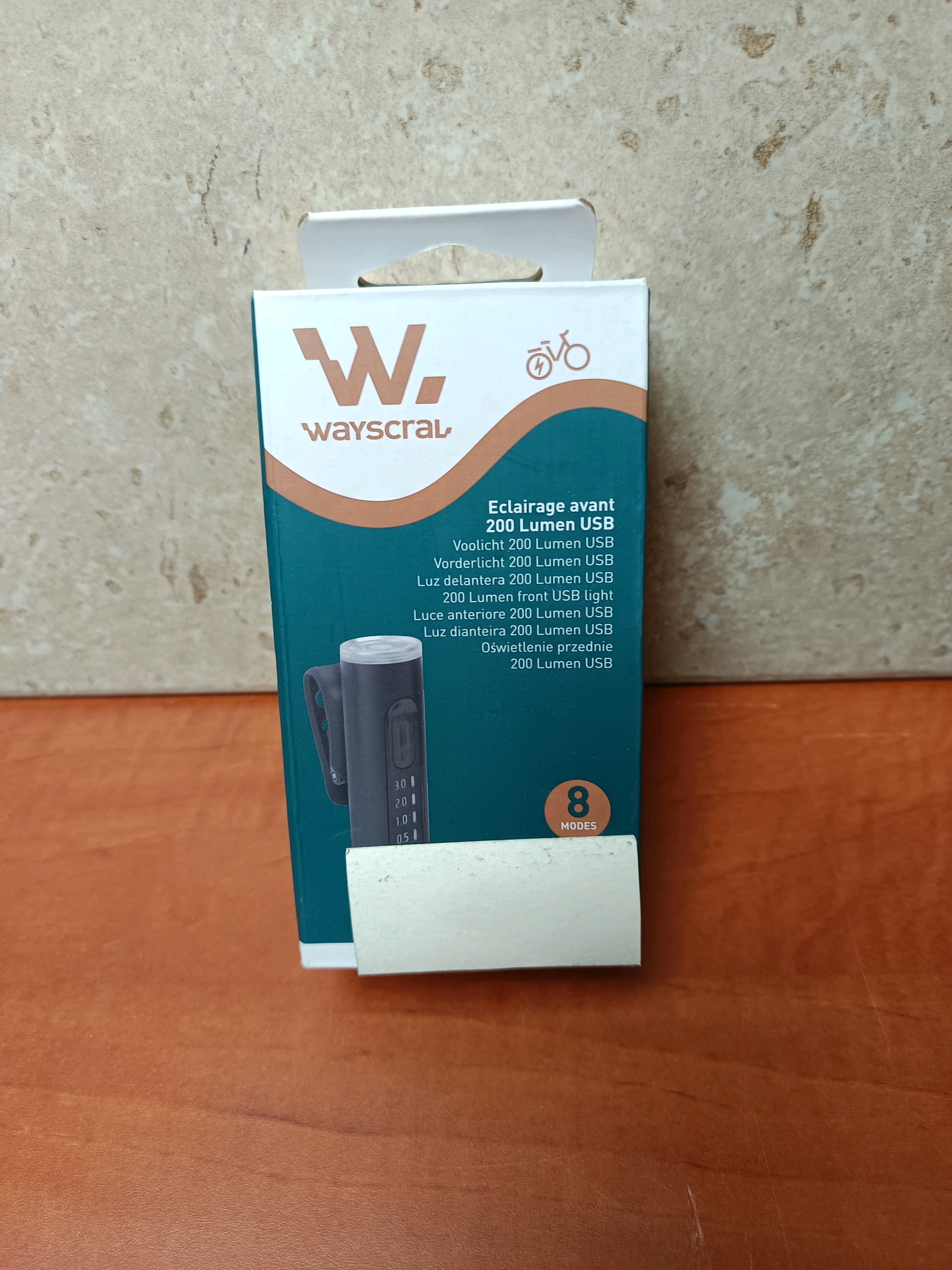 Wayscral Éclairage avant vélo 200 lumens USB (8 modes)