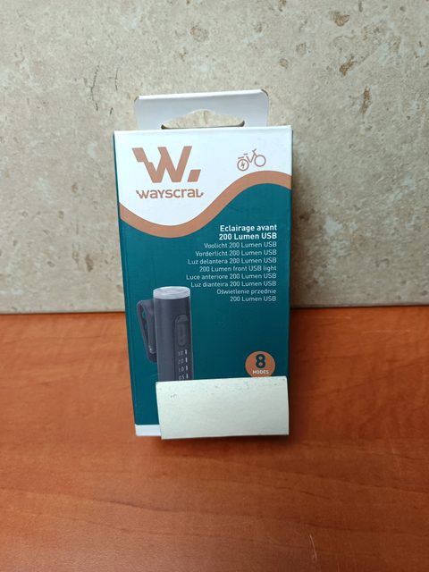 Wayscral Éclairage avant vélo 200 lumens USB (8 modes)