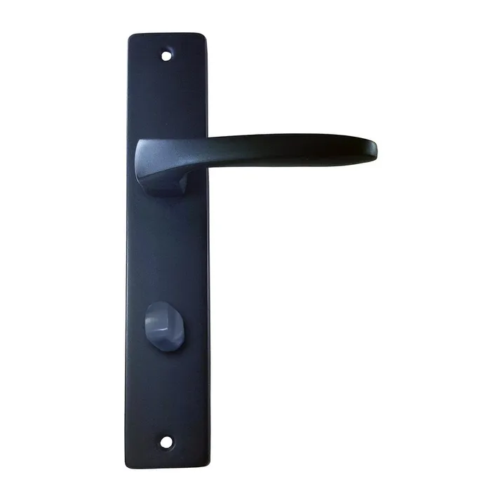 Poignée de porte Lunel aluminium noir mat condamnation 195 mm