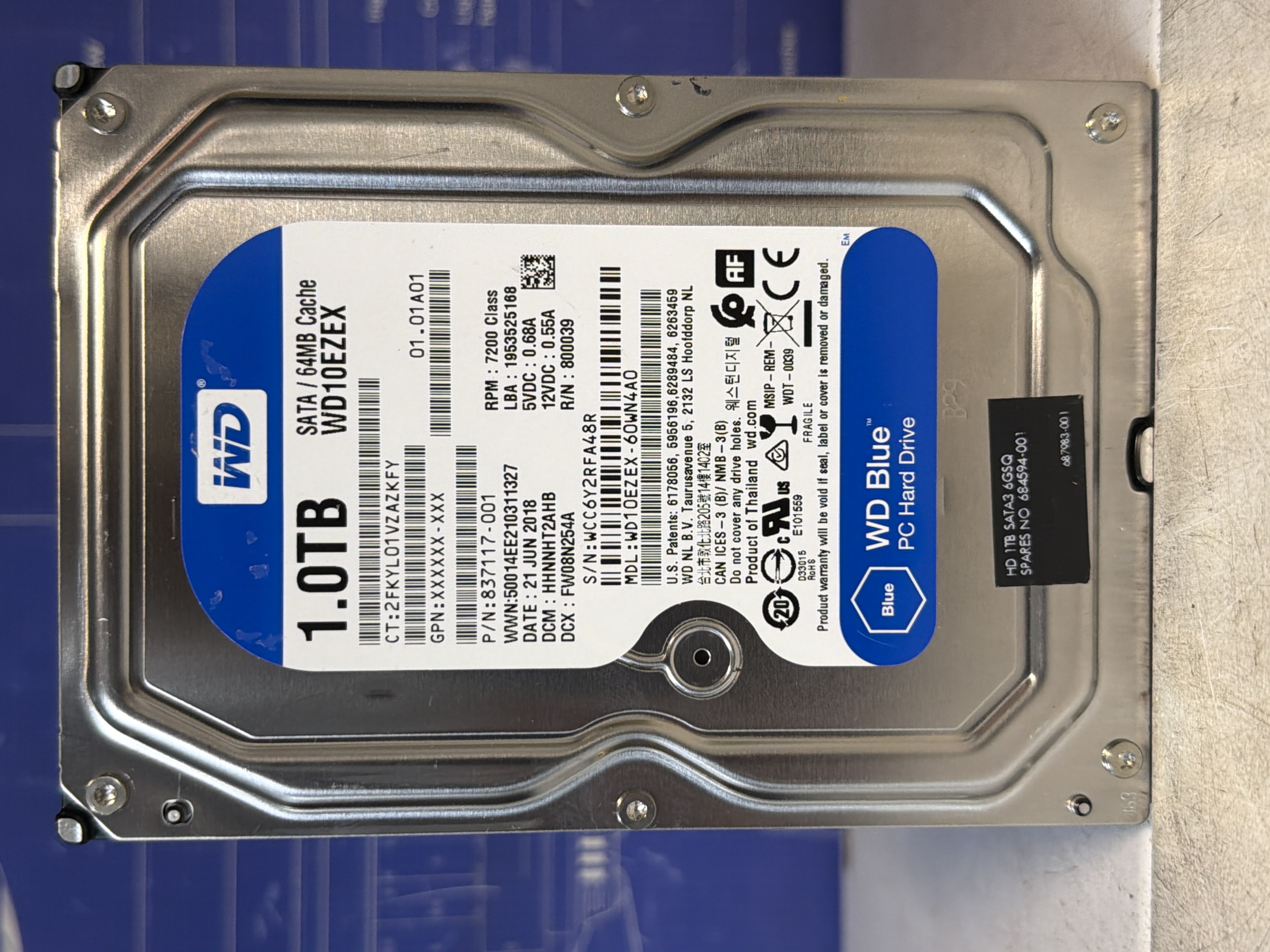Disque dur interne WD Blue 1 To SATA 3,5 WD10EZEX