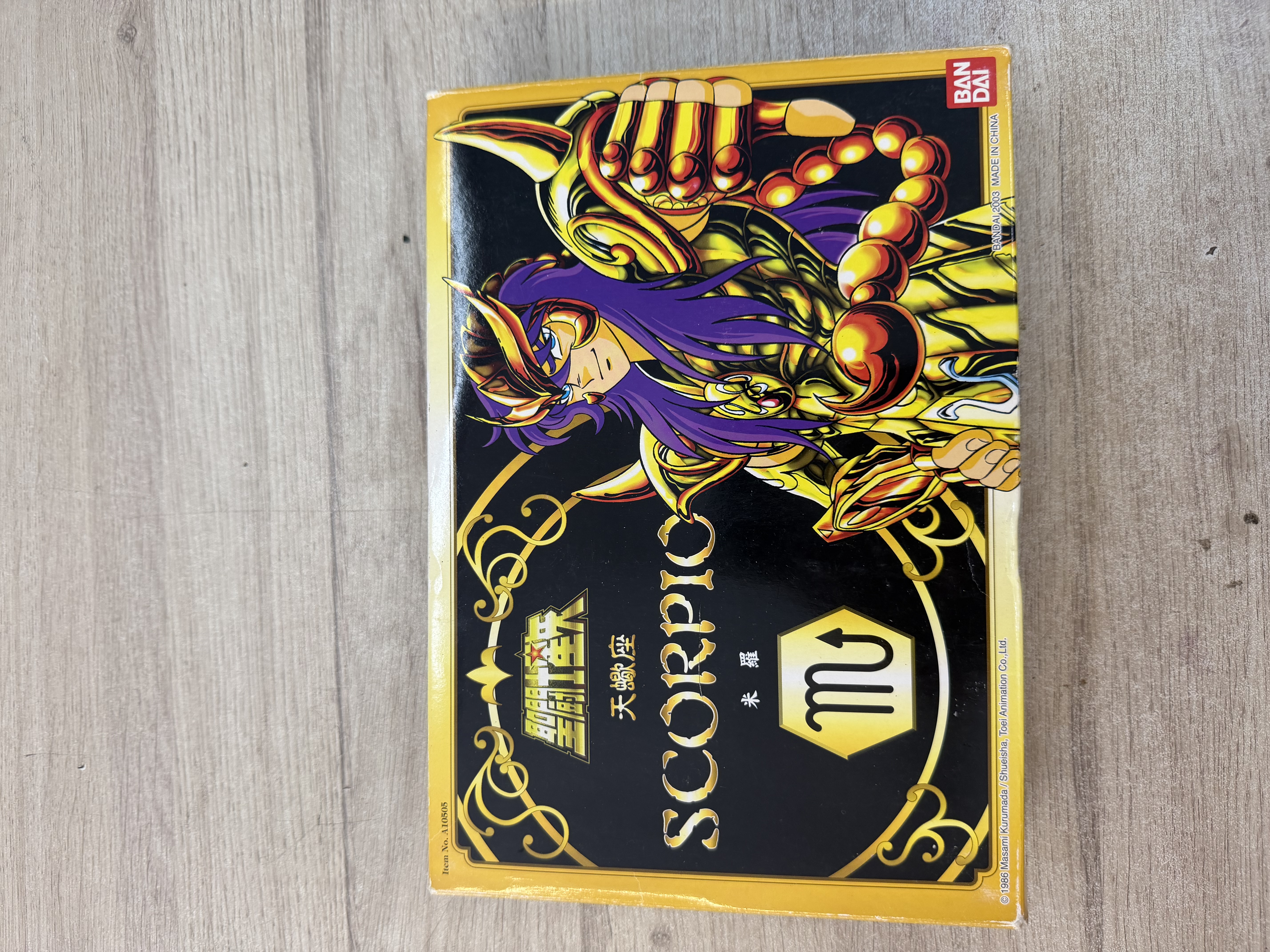 Saint Seiya Scorpion Milo figurine Bandai Hong Kong 2003