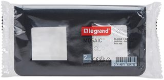 Legrand Mosaic plaque avec support 2x2 modules noir mat